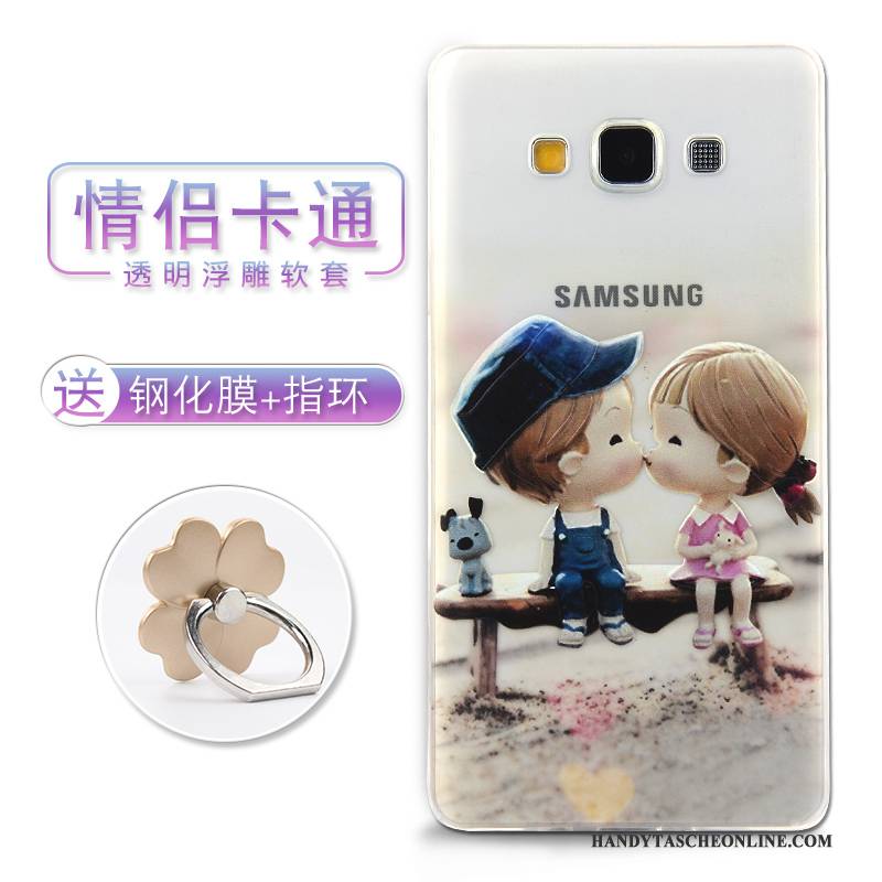 Hülle Samsung Galaxy A7 2015 Prägung Handyhüllen Lila, Case Samsung Galaxy A7 2015 Silikon