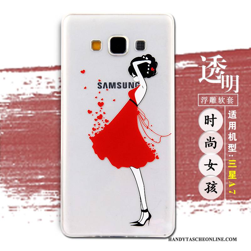 Hülle Samsung Galaxy A7 2015 Prägung Handyhüllen Lila, Case Samsung Galaxy A7 2015 Silikon