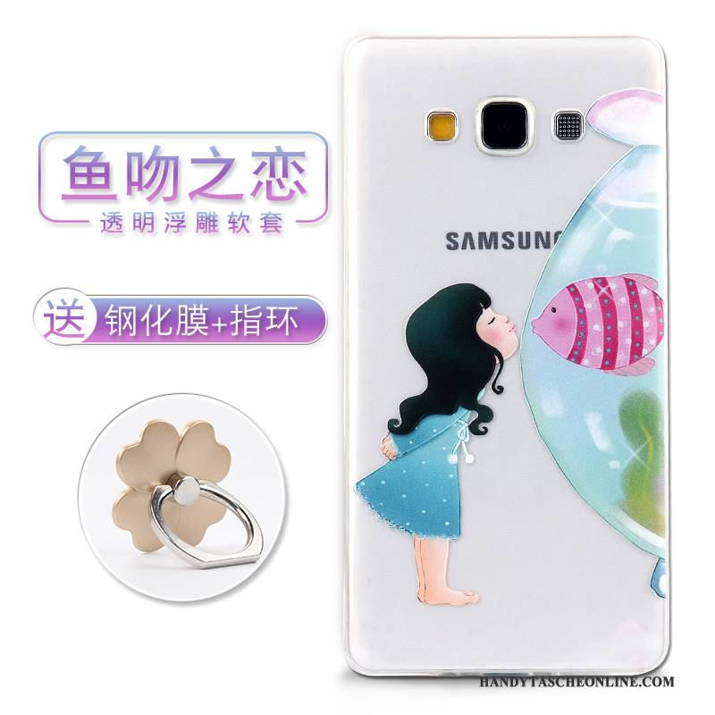 Hülle Samsung Galaxy A7 2015 Prägung Handyhüllen Lila, Case Samsung Galaxy A7 2015 Silikon