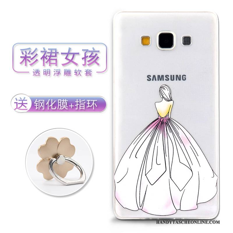 Hülle Samsung Galaxy A7 2015 Prägung Handyhüllen Lila, Case Samsung Galaxy A7 2015 Silikon