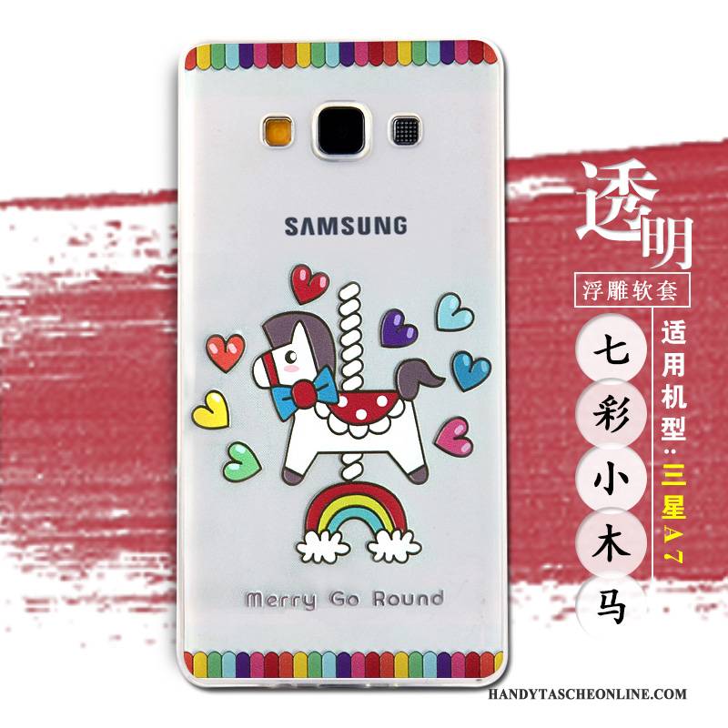 Hülle Samsung Galaxy A7 2015 Prägung Handyhüllen Lila, Case Samsung Galaxy A7 2015 Silikon