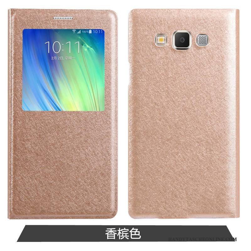 Hülle Samsung Galaxy A7 2015 Schutz Anti-sturz Gold, Case Samsung Galaxy A7 2015 Folio Handyhüllen