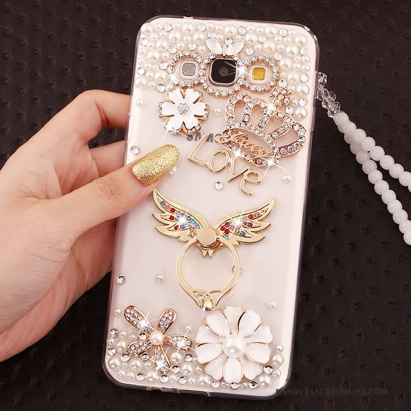 Hülle Samsung Galaxy A7 2015 Schutz Ring Handyhüllen, Case Samsung Galaxy A7 2015 Gold Kristall