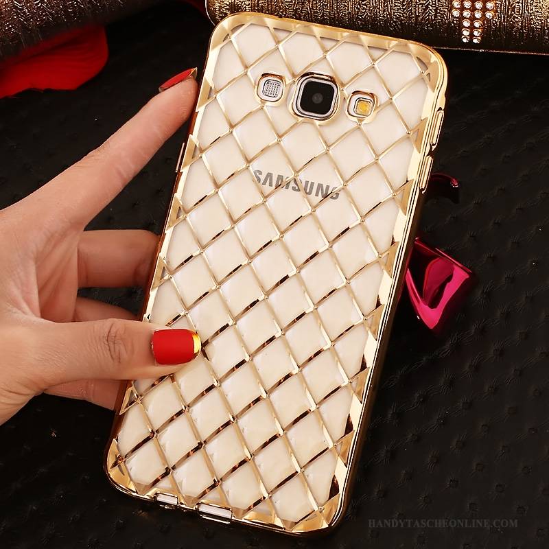 Hülle Samsung Galaxy A7 2015 Schutz Transparent Gold, Case Samsung Galaxy A7 2015 Strasssteinen Handyhüllen