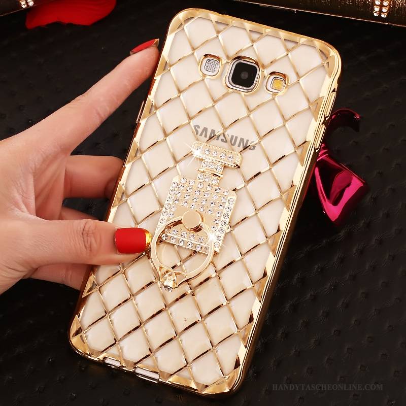 Hülle Samsung Galaxy A7 2015 Schutz Transparent Gold, Case Samsung Galaxy A7 2015 Strasssteinen Handyhüllen