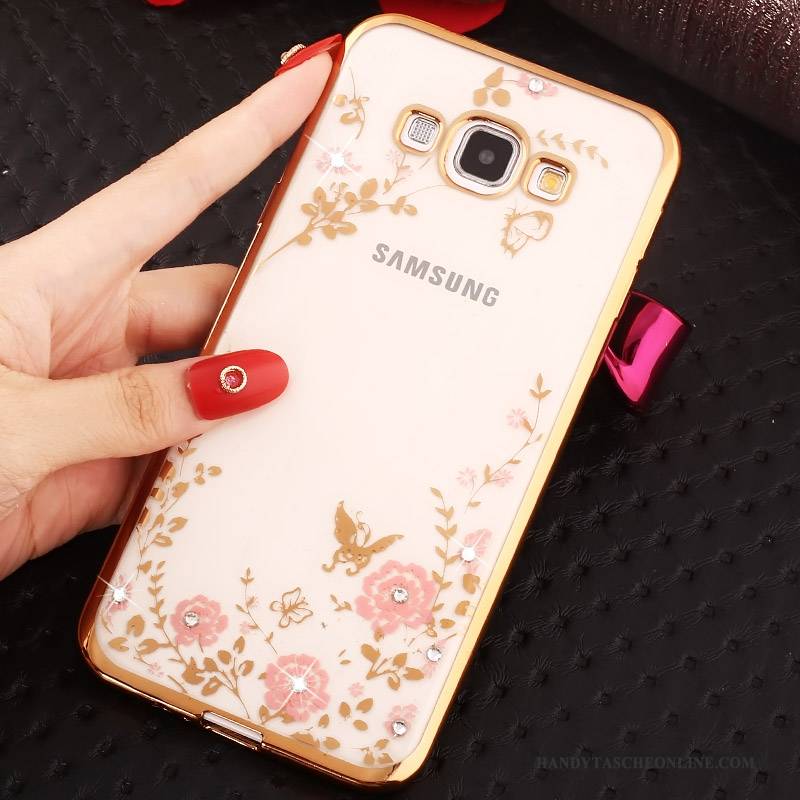 Hülle Samsung Galaxy A7 2015 Silikon Anti-sturz Gold, Case Samsung Galaxy A7 2015 Weiche Handyhüllen