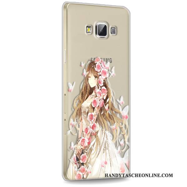 Hülle Samsung Galaxy A7 2015 Silikon Handyhüllen Rot, Case Samsung Galaxy A7 2015 Weiche Transparent Anti-sturz