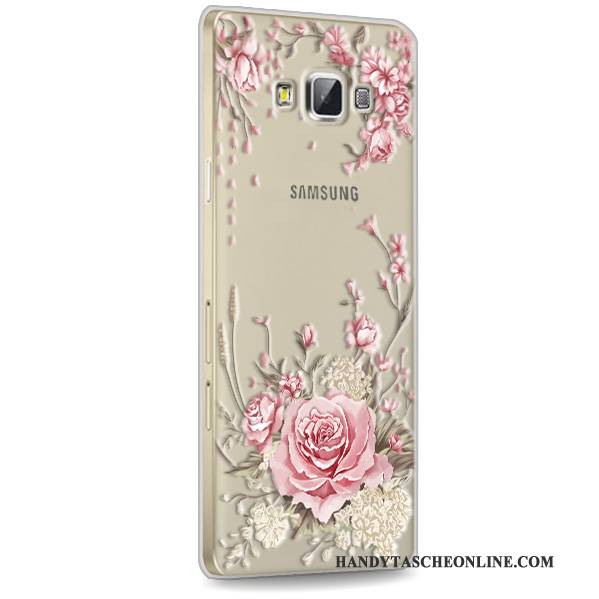 Hülle Samsung Galaxy A7 2015 Silikon Handyhüllen Rot, Case Samsung Galaxy A7 2015 Weiche Transparent Anti-sturz