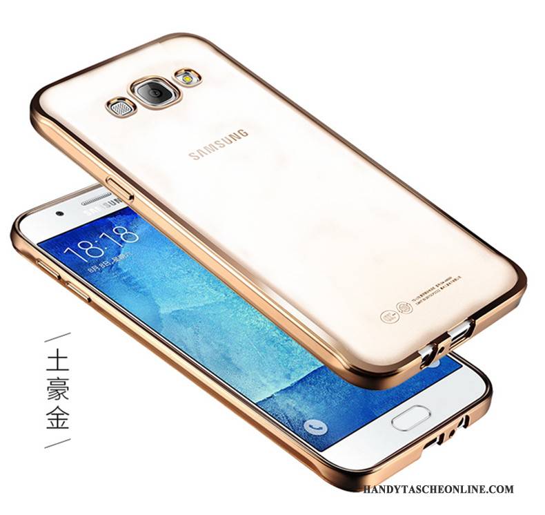 Hülle Samsung Galaxy A7 2015 Silikon Transparent Anti-sturz, Case Samsung Galaxy A7 2015 Weiche Gold Handyhüllen