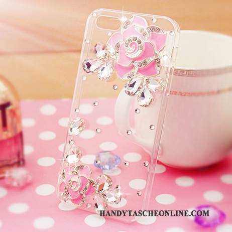 Hülle Samsung Galaxy A7 2015 Strass Lila Handyhüllen, Case Samsung Galaxy A7 2015 Strasssteinen Transparent