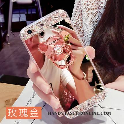 Hülle Samsung Galaxy A7 2015 Strass Ring Handyhüllen, Case Samsung Galaxy A7 2015 Kreativ Rosa Hängende Verzierungen