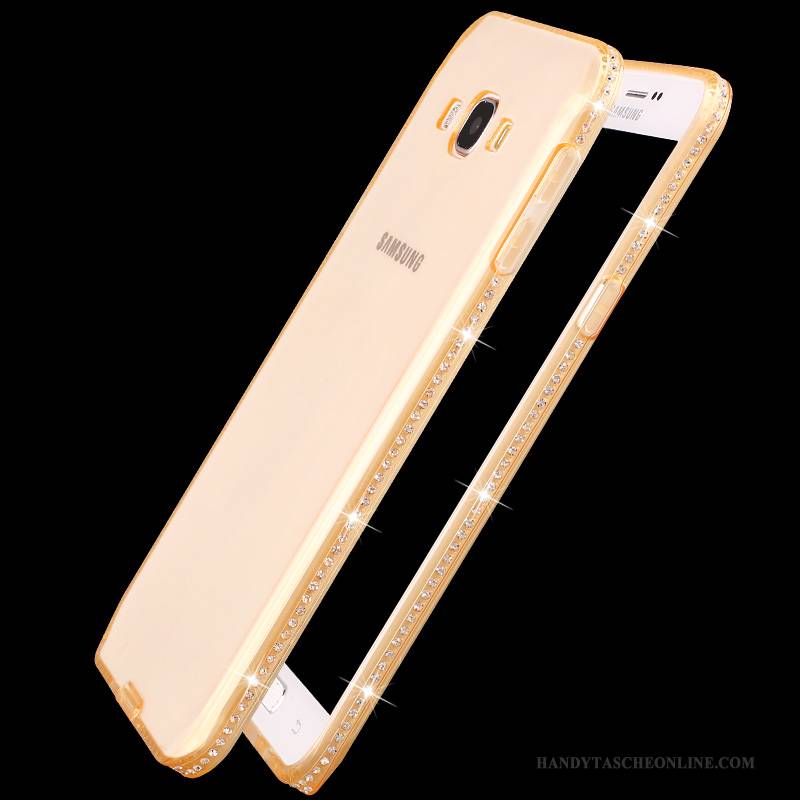 Hülle Samsung Galaxy A7 2015 Strasssteinen Handyhüllen Gold, Case Samsung Galaxy A7 2015 Weiche