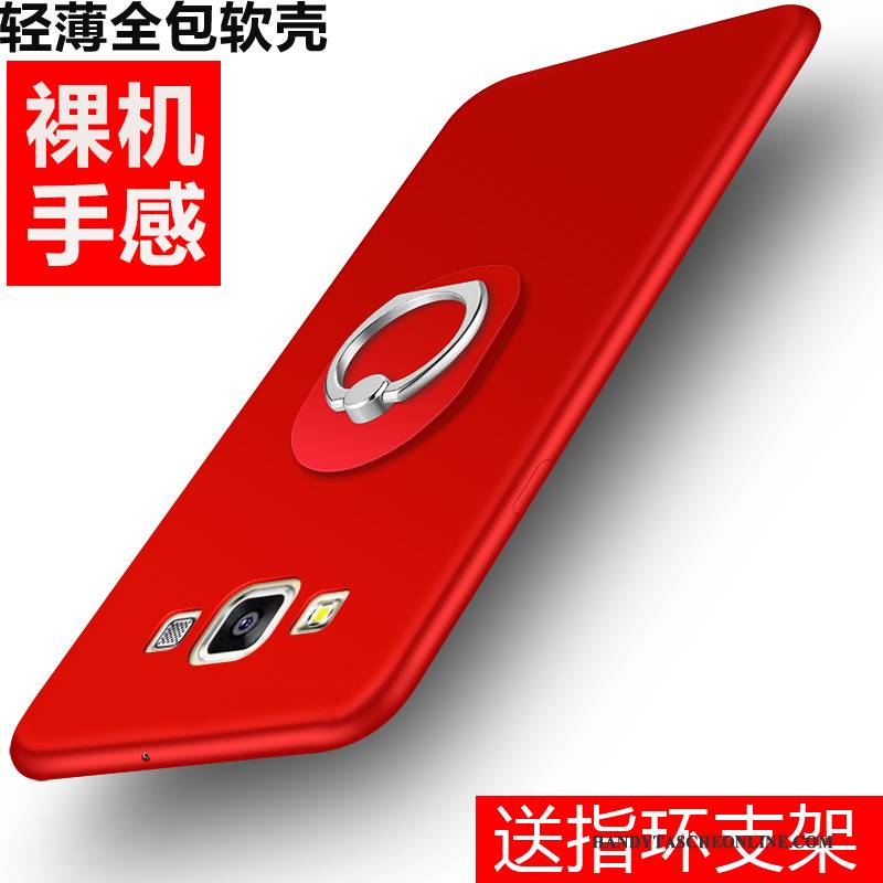 Hülle Samsung Galaxy A7 2015 Taschen Nubuck Rot, Case Samsung Galaxy A7 2015 Weiche Neu Trend