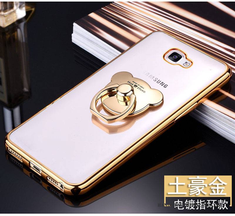 Hülle Samsung Galaxy A7 2016 Schutz Gold Transparent, Case Samsung Galaxy A7 2016 Taschen Handyhüllen Anti-sturz