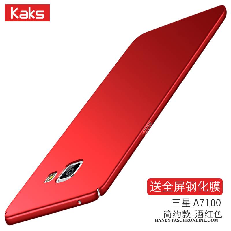 Hülle Samsung Galaxy A7 2016 Silikon Rot Schwer, Case Samsung Galaxy A7 2016 Handyhüllen Nubuck