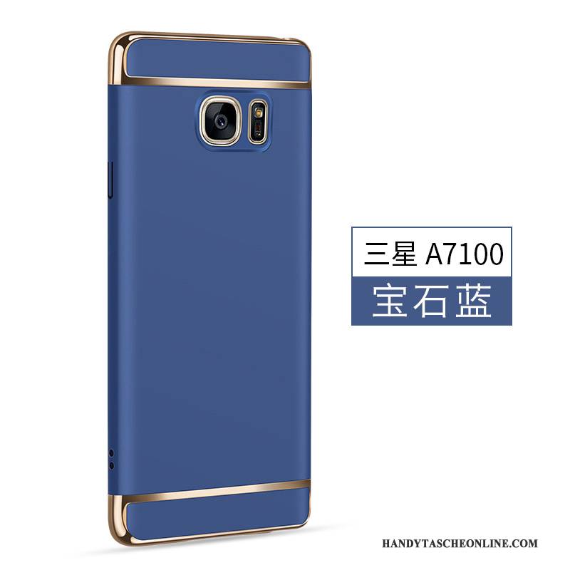 Hülle Samsung Galaxy A7 2016 Taschen Anti-sturz Schwer, Case Samsung Galaxy A7 2016 Dunkelblau Nubuck