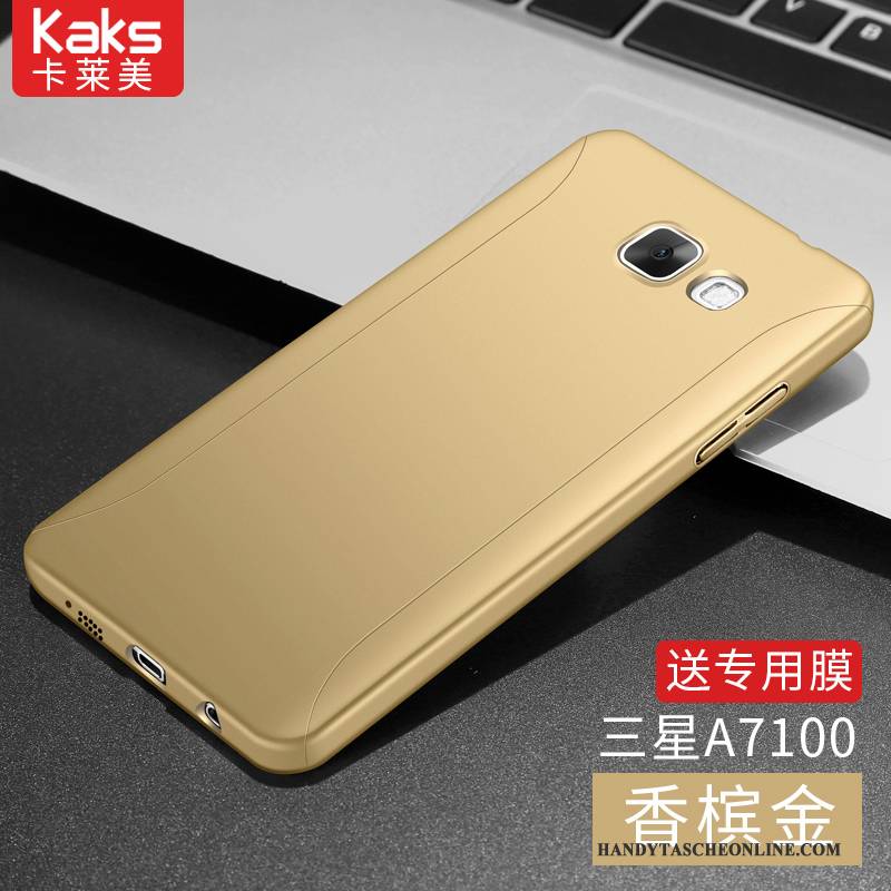 Hülle Samsung Galaxy A7 2016 Taschen Gold Handyhüllen, Case Samsung Galaxy A7 2016 Kreativ Nubuck Schwer