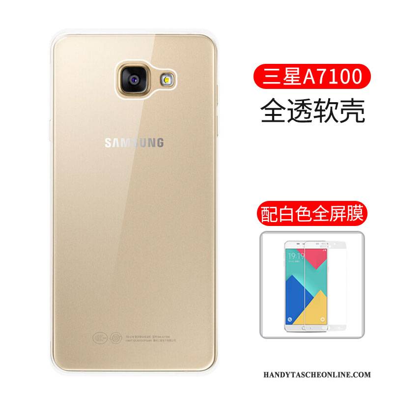 Hülle Samsung Galaxy A7 2016 Weiche Handyhüllen Gold, Case Samsung Galaxy A7 2016 Silikon