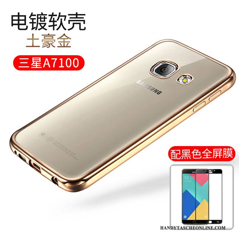 Hülle Samsung Galaxy A7 2016 Weiche Handyhüllen Gold, Case Samsung Galaxy A7 2016 Silikon