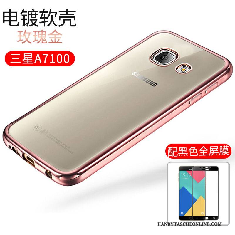 Hülle Samsung Galaxy A7 2016 Weiche Handyhüllen Gold, Case Samsung Galaxy A7 2016 Silikon