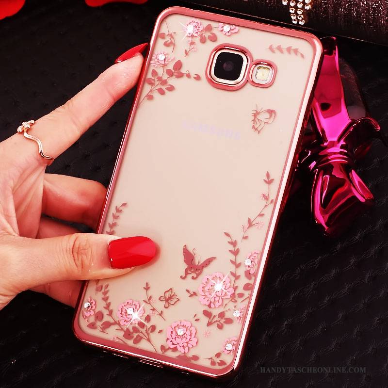 Hülle Samsung Galaxy A7 2016 Weiche Handyhüllen Rosa, Case Samsung Galaxy A7 2016 Silikon Hängende Verzierungen