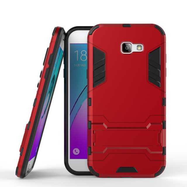 Hülle Samsung Galaxy A7 2017 Halterung Handyhüllen Anti-sturz, Case Samsung Galaxy A7 2017 Schutz Rot Trend