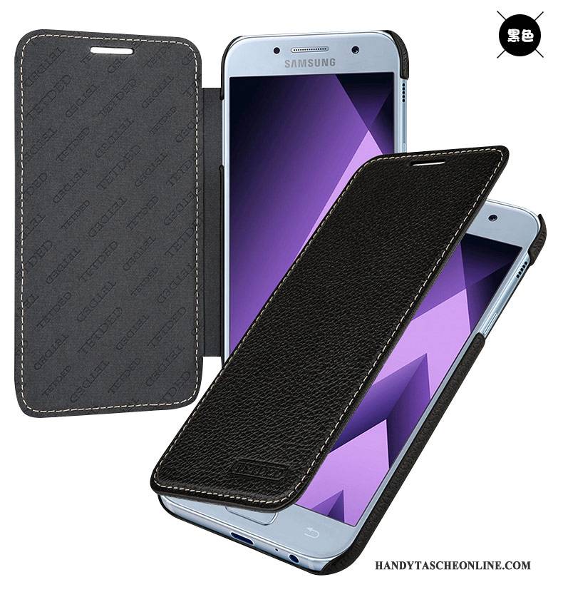 Hülle Samsung Galaxy A7 2017 Schutz Schwarz Handyhüllen, Case Samsung Galaxy A7 2017 Folio