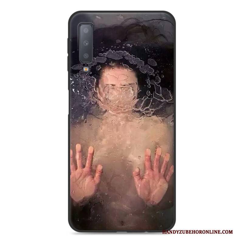 Hülle Samsung Galaxy A7 2018 Kreativ Handyhüllen Grau, Case Samsung Galaxy A7 2018 Taschen Anti-sturz Liebhaber