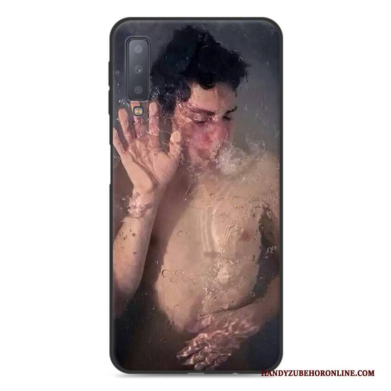 Hülle Samsung Galaxy A7 2018 Kreativ Handyhüllen Grau, Case Samsung Galaxy A7 2018 Taschen Anti-sturz Liebhaber