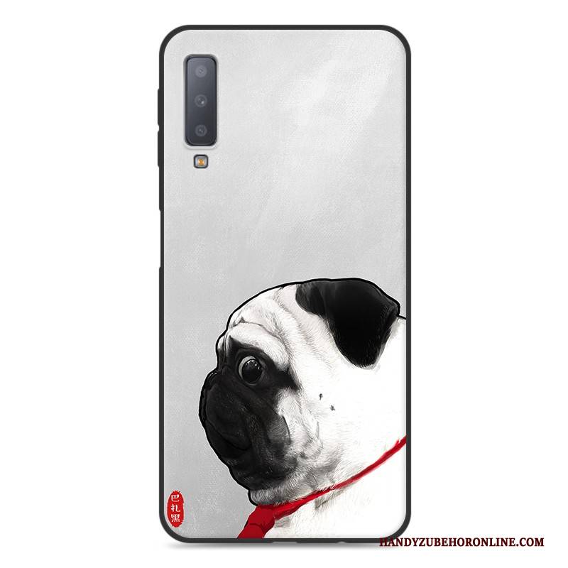 Hülle Samsung Galaxy A7 2018 Kreativ Handyhüllen Grau, Case Samsung Galaxy A7 2018 Taschen Anti-sturz Liebhaber