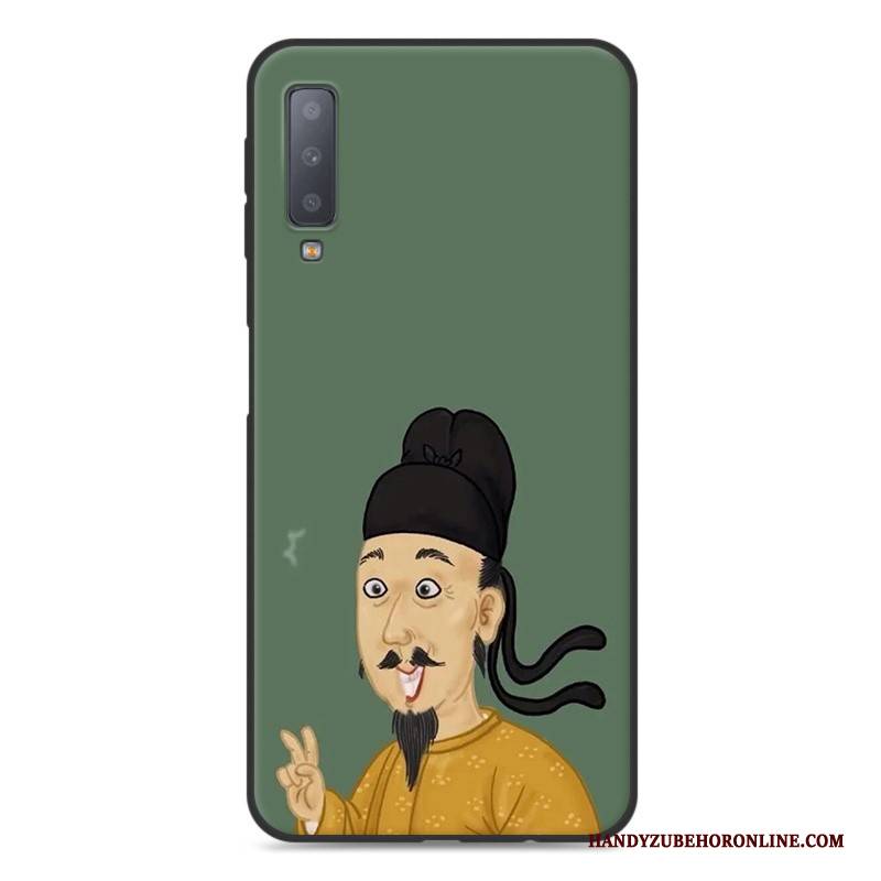 Hülle Samsung Galaxy A7 2018 Kreativ Handyhüllen Grau, Case Samsung Galaxy A7 2018 Taschen Anti-sturz Liebhaber