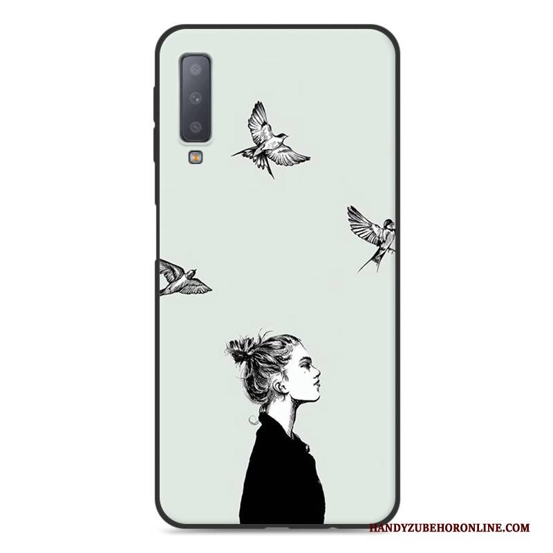 Hülle Samsung Galaxy A7 2018 Kreativ Handyhüllen Grau, Case Samsung Galaxy A7 2018 Taschen Anti-sturz Liebhaber