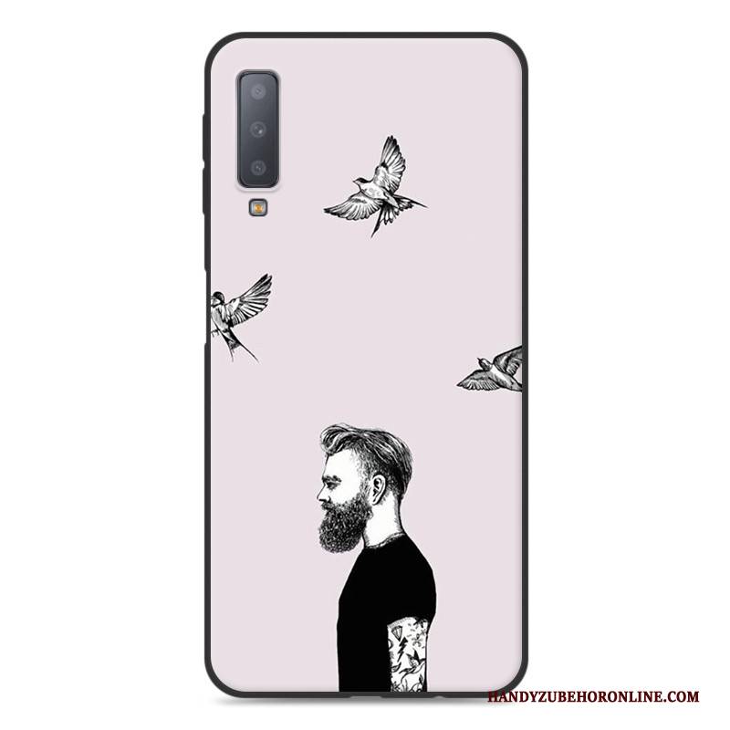 Hülle Samsung Galaxy A7 2018 Kreativ Handyhüllen Grau, Case Samsung Galaxy A7 2018 Taschen Anti-sturz Liebhaber