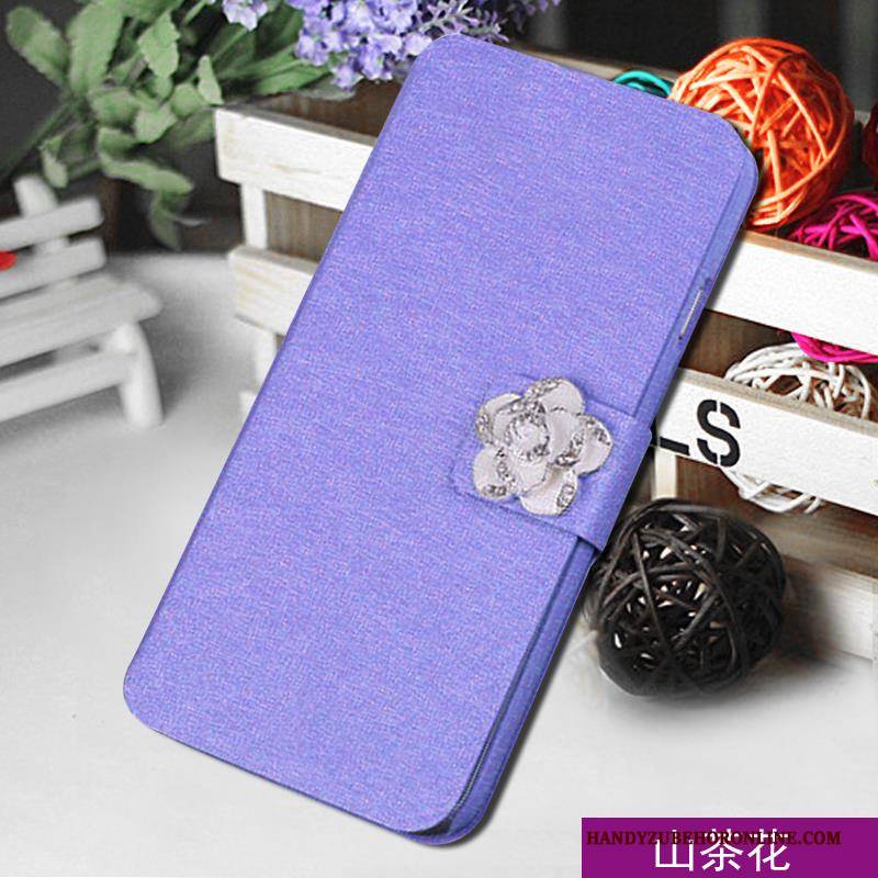 Hülle Samsung Galaxy A7 2018 Lederhülle Lila Anti-sturz, Case Samsung Galaxy A7 2018 Folio Handyhüllen