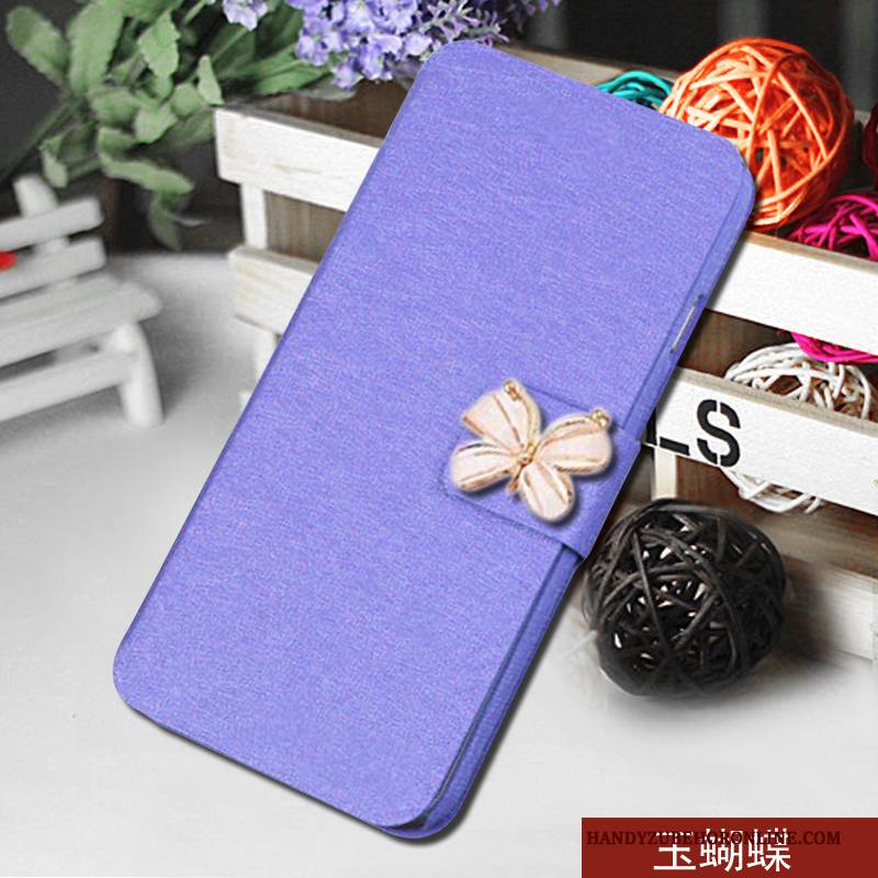 Hülle Samsung Galaxy A7 2018 Lederhülle Lila Anti-sturz, Case Samsung Galaxy A7 2018 Folio Handyhüllen