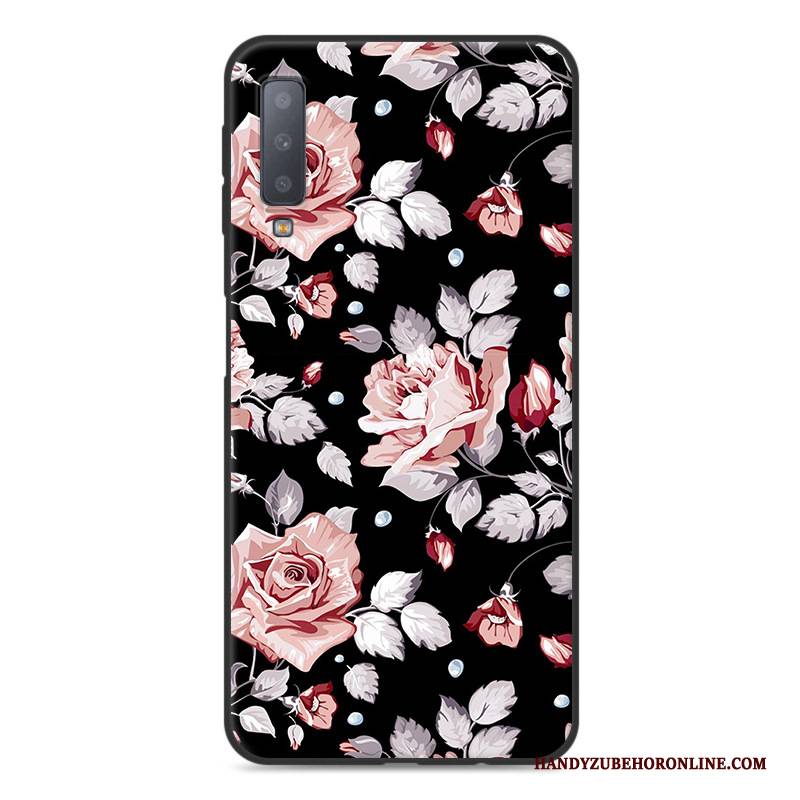 Hülle Samsung Galaxy A7 2018 Schutz Handyhüllen Anti-sturz, Case Samsung Galaxy A7 2018 Taschen Schwarz