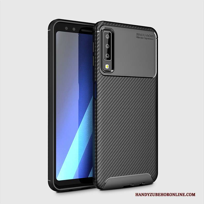 Hülle Samsung Galaxy A7 2018 Silikon Blau Handyhüllen, Case Samsung Galaxy A7 2018 Schutz Anti-sturz