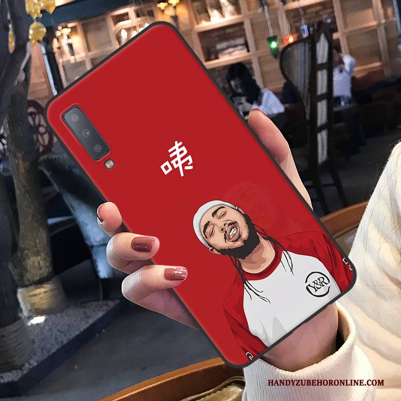 Hülle Samsung Galaxy A7 2018 Weiche Neu Handyhüllen, Case Samsung Galaxy A7 2018 Taschen Rot Lustig