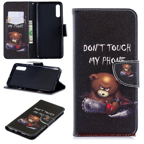 Hülle Samsung Galaxy A70 Folio Anti-sturz Handyhüllen, Case Samsung Galaxy A70 Karikatur Grün