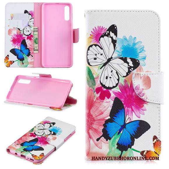 Hülle Samsung Galaxy A70 Folio Anti-sturz Handyhüllen, Case Samsung Galaxy A70 Karikatur Grün