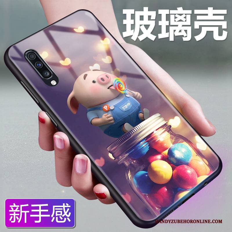 Hülle Samsung Galaxy A70 Karikatur Mini Blau, Case Samsung Galaxy A70 Schutz Handyhüllen Nette