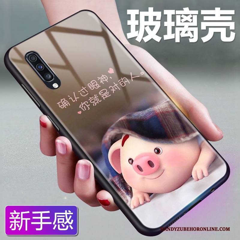 Hülle Samsung Galaxy A70 Karikatur Mini Blau, Case Samsung Galaxy A70 Schutz Handyhüllen Nette