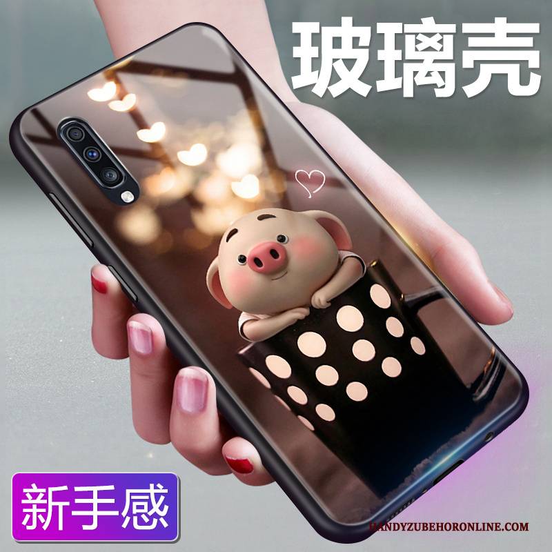 Hülle Samsung Galaxy A70 Karikatur Mini Blau, Case Samsung Galaxy A70 Schutz Handyhüllen Nette