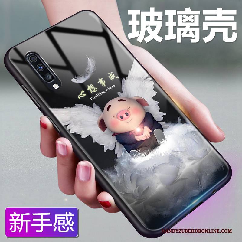 Hülle Samsung Galaxy A70 Karikatur Mini Blau, Case Samsung Galaxy A70 Schutz Handyhüllen Nette