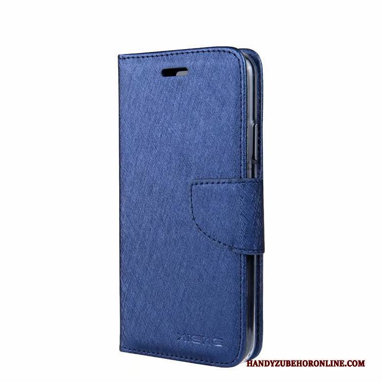 Hülle Samsung Galaxy A70 Lederhülle Karte Business, Case Samsung Galaxy A70 Schutz Blau Monat