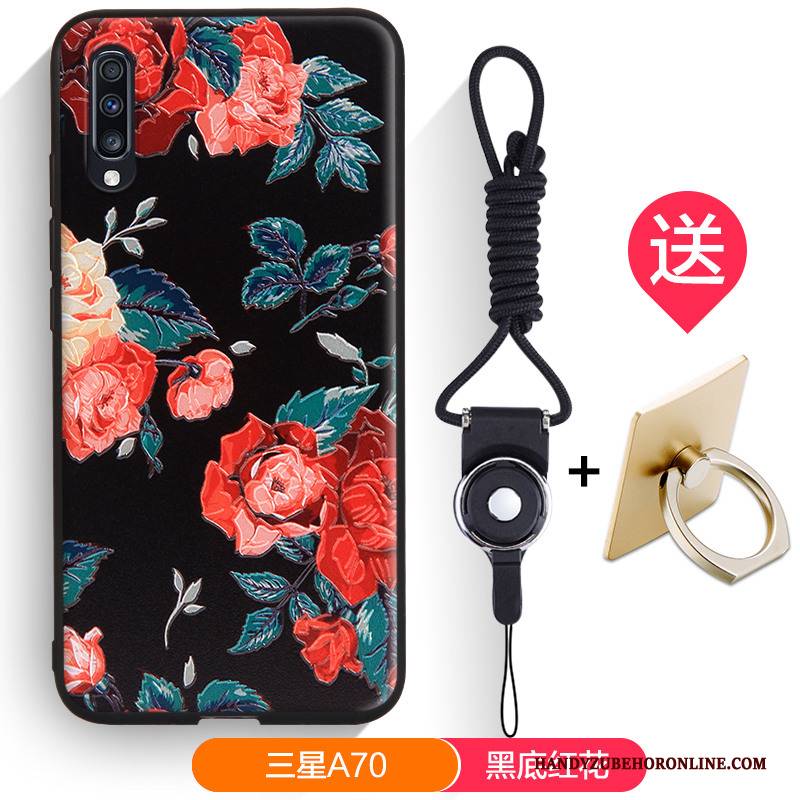 Hülle Samsung Galaxy A70 Prägung Persönlichkeit Dreidimensional, Case Samsung Galaxy A70 Taschen Schwarz Handyhüllen