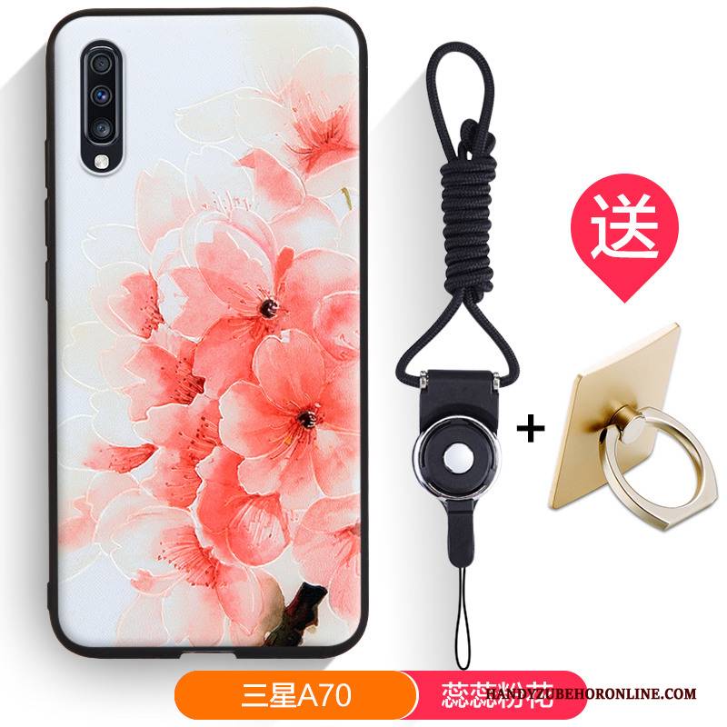 Hülle Samsung Galaxy A70 Prägung Persönlichkeit Dreidimensional, Case Samsung Galaxy A70 Taschen Schwarz Handyhüllen