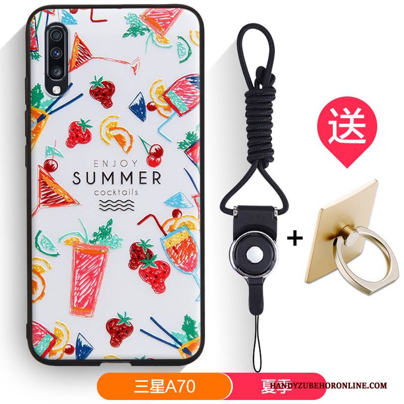 Hülle Samsung Galaxy A70 Prägung Persönlichkeit Dreidimensional, Case Samsung Galaxy A70 Taschen Schwarz Handyhüllen