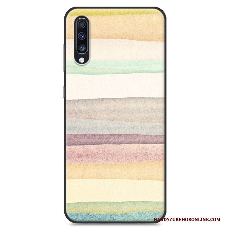 Hülle Samsung Galaxy A70 Schutz Anti-sturz Handyhüllen, Case Samsung Galaxy A70 Gemalt Blau Einfach