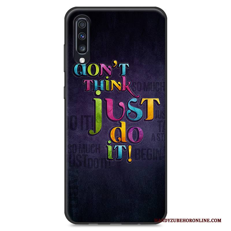 Hülle Samsung Galaxy A70 Schutz Anti-sturz Handyhüllen, Case Samsung Galaxy A70 Gemalt Blau Einfach